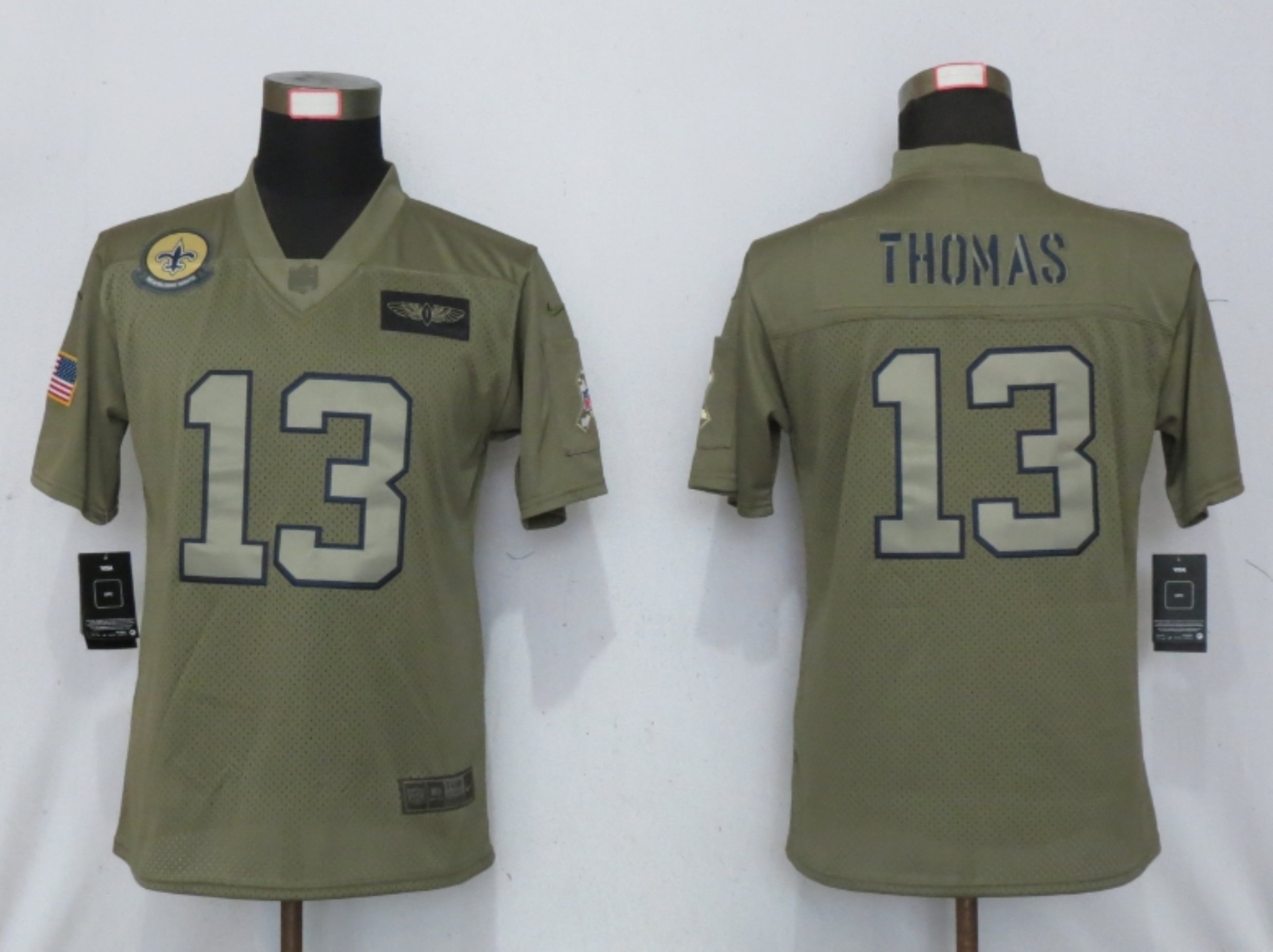 Women New Nike New Orleans Saints #13 Thomas Nike Camo 2019 Salute to Service limited jersey->women nfl jersey->Women Jersey